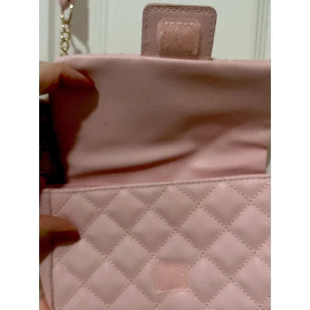 H&M Girls Pink Quilted Crossbody Bag Heart Clasp Kids Easter Dress Up Mini Purse